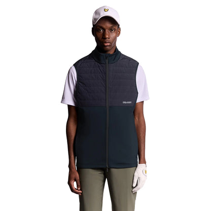 Dark Navy - Back - Lyle & Scott Mens Windproof Golf Gilet