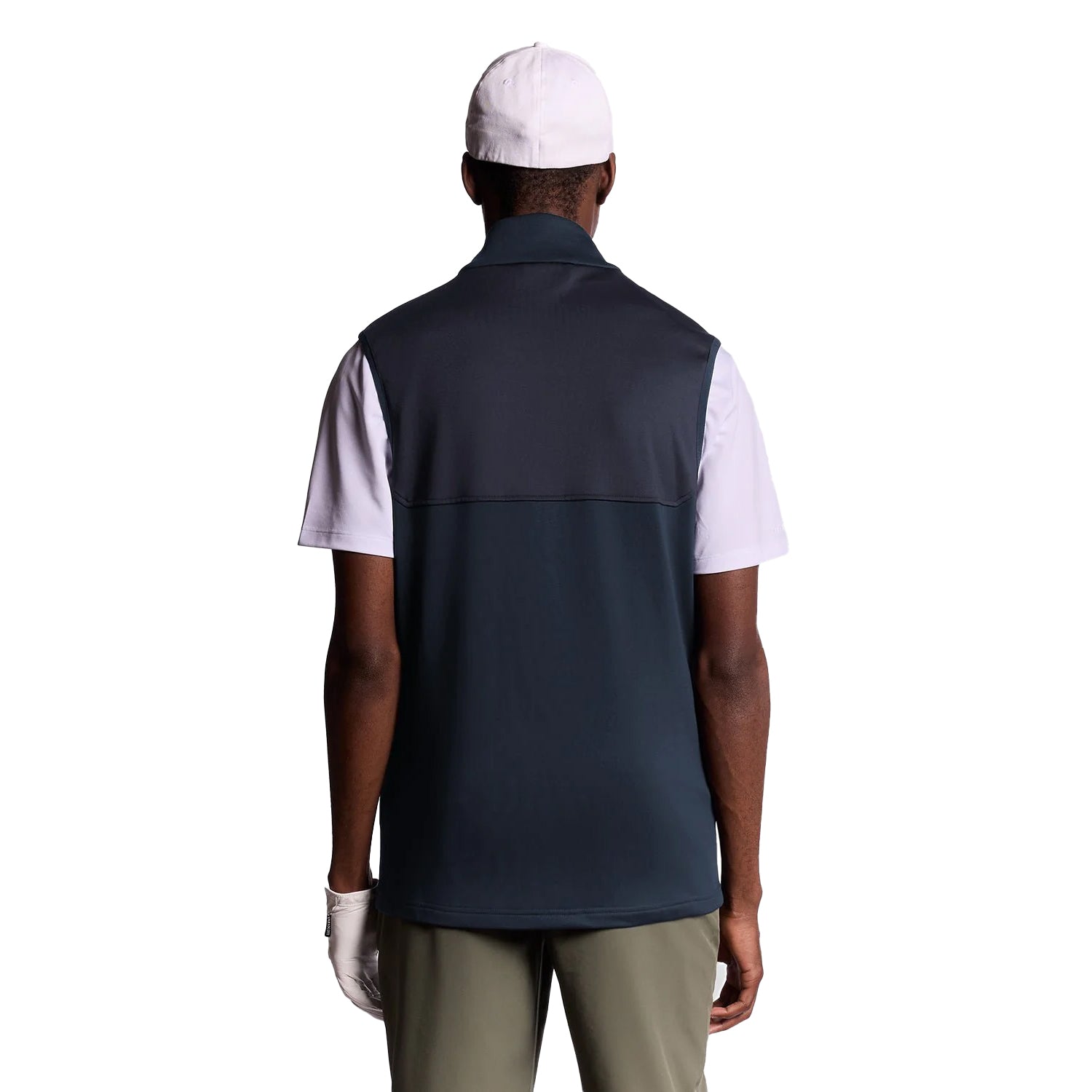 Dark Navy - Side - Lyle & Scott Mens Windproof Golf Gilet