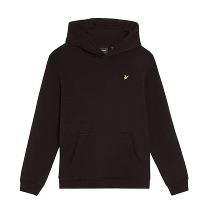 Jet Black - Front - Lyle & Scott Boys Brushed Back Pull Over Hoodie
