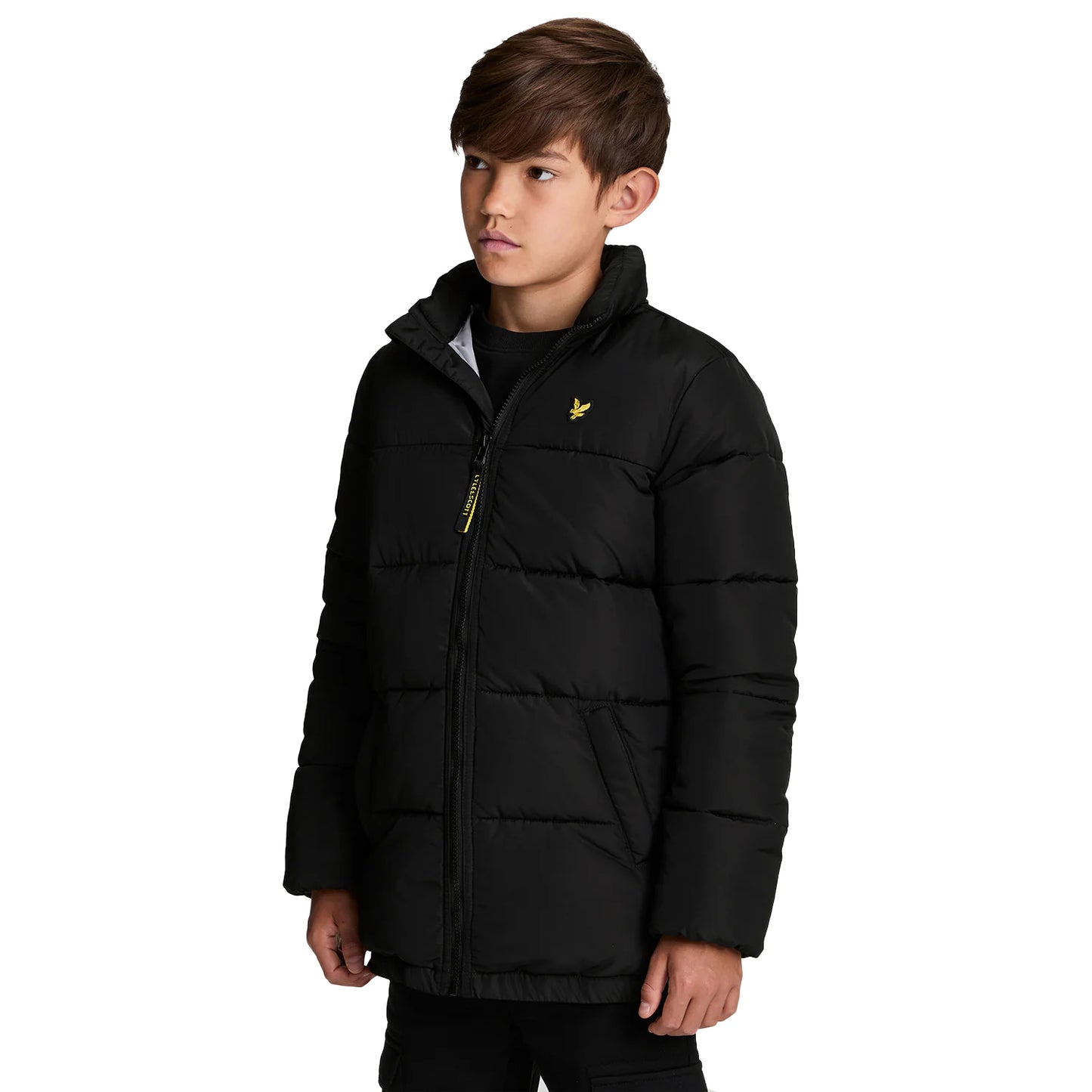 Jet Black - Back - Lyle & Scott Boys Quilted Padded Jacket