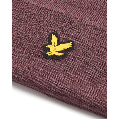 Berry - Side - Lyle & Scott Mens Merino Blend Golf Beanie