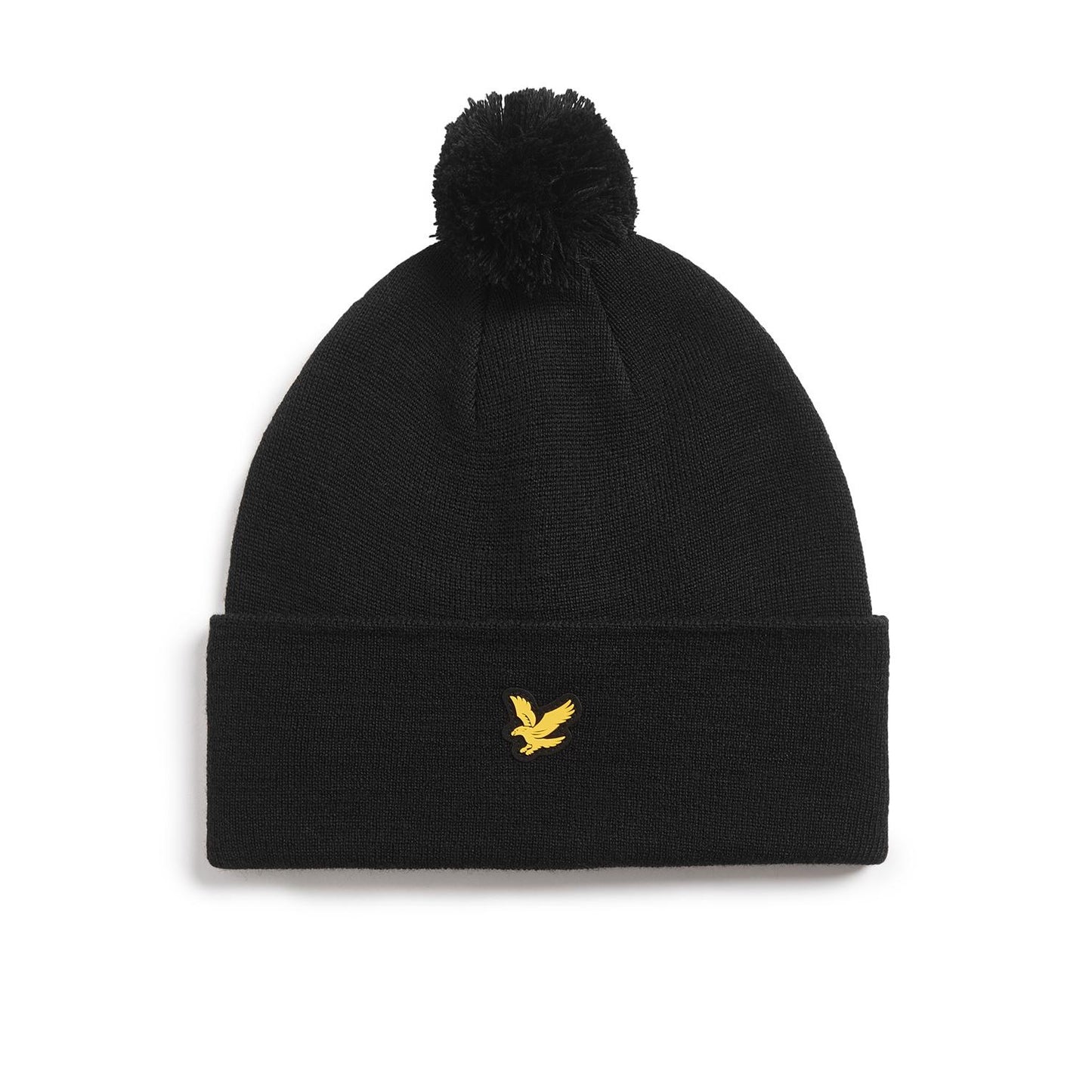 Jet Black - Front - Lyle & Scott Mens Merino Blend Golf Beanie
