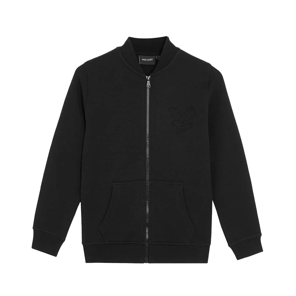 Jet Black - Front - Lyle & Scott Boys Embossed Track Jacket