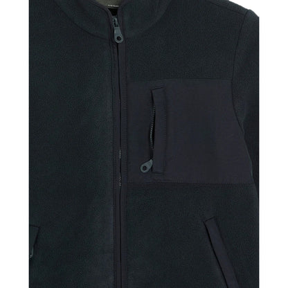 Dark Navy - Side - Lyle & Scott Boys Polar Fleece Trim Detail Jacket