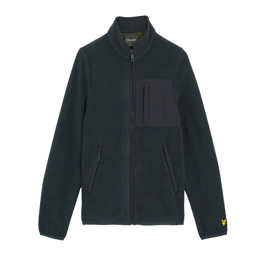 Dark Navy - Front - Lyle & Scott Boys Polar Fleece Trim Detail Jacket