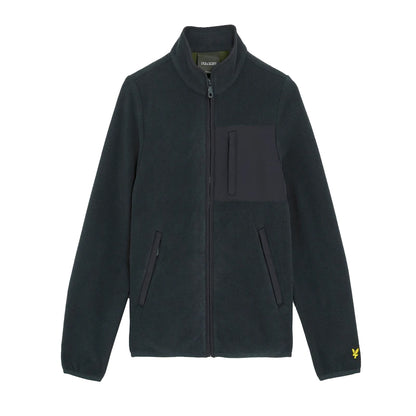 Dark Navy - Front - Lyle & Scott Boys Polar Fleece Trim Detail Jacket