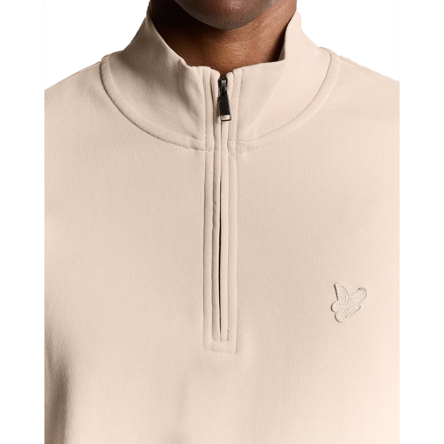 Pink Tint - Side - Lyle & Scott Mens Superfine Quarter Zip Sweatshirt