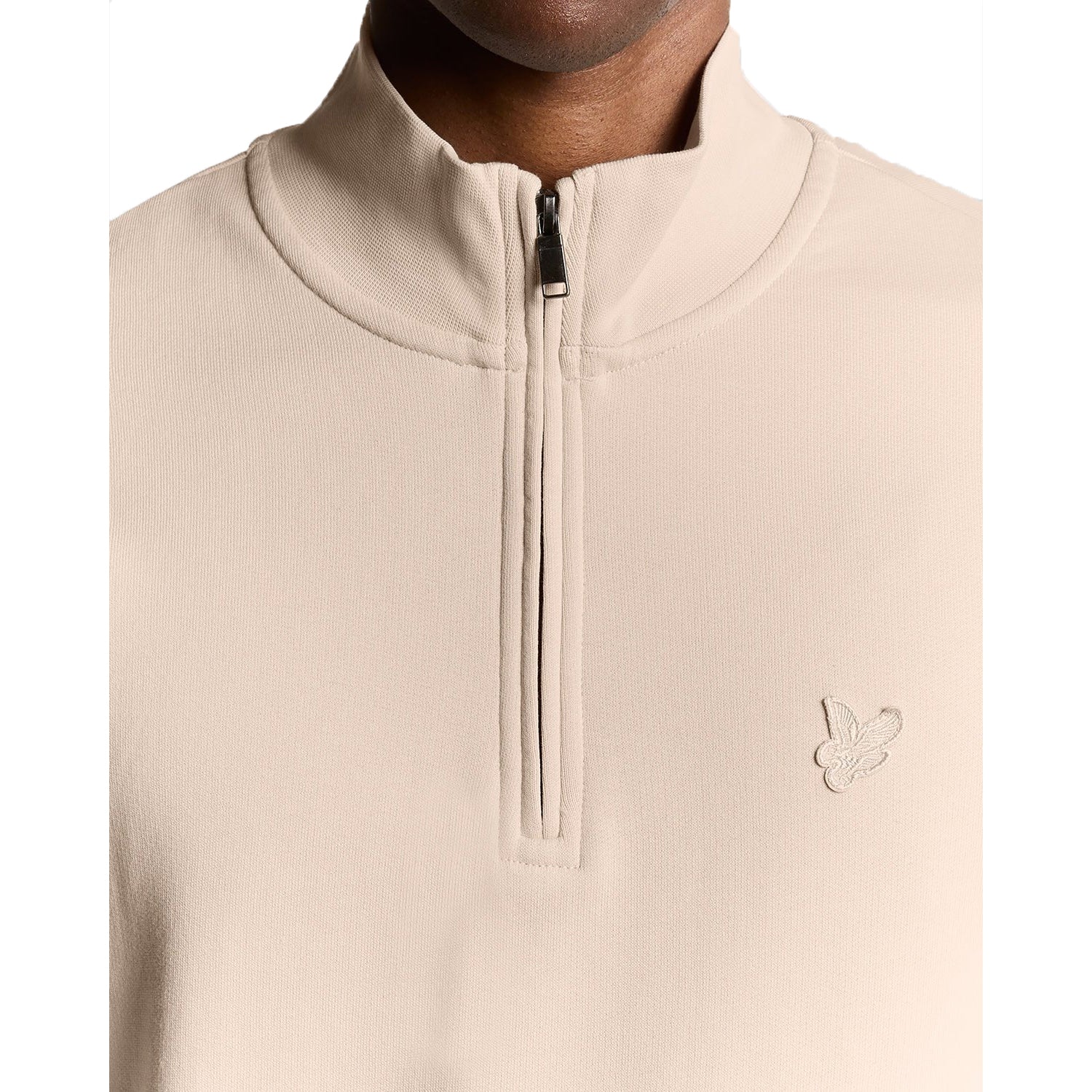 Pink Tint - Side - Lyle & Scott Mens Superfine Quarter Zip Sweatshirt