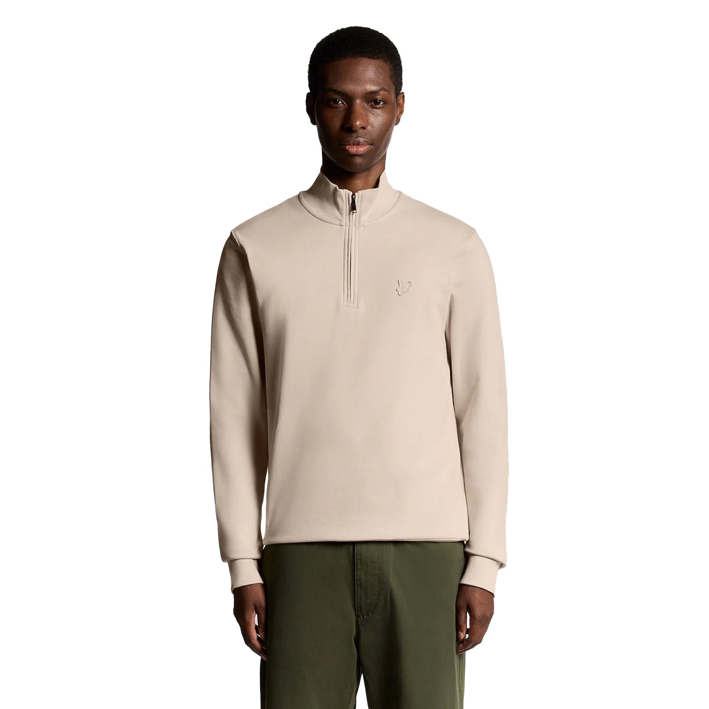 Pink Tint - Front - Lyle & Scott Mens Superfine Quarter Zip Sweatshirt