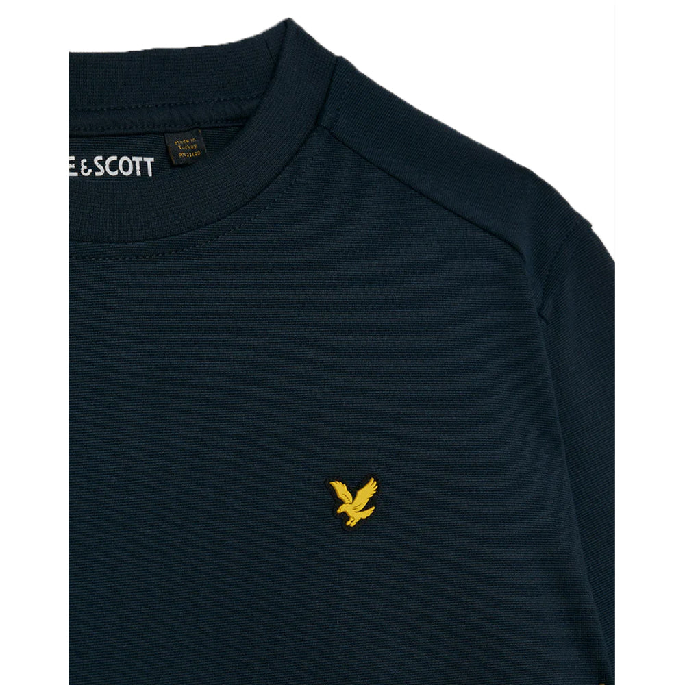 Dark Navy - Back - Lyle & Scott Boys Brushed Fleece Crew Neck Sweatshirt