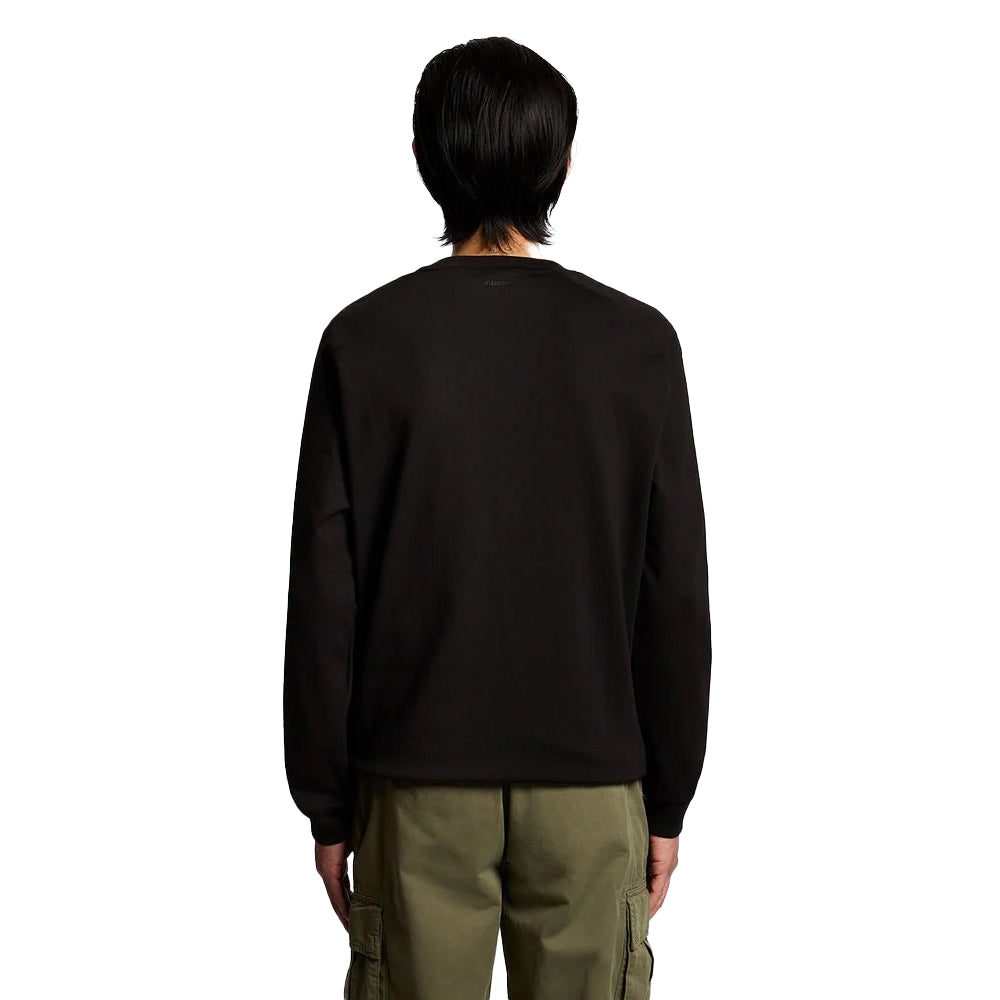 Jet Black - Back - Lyle & Scott Mens Hybrid Raglan Sweatshirt