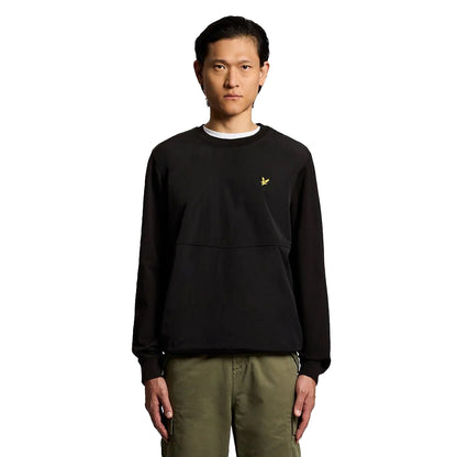 Jet Black - Front - Lyle & Scott Mens Hybrid Raglan Sweatshirt