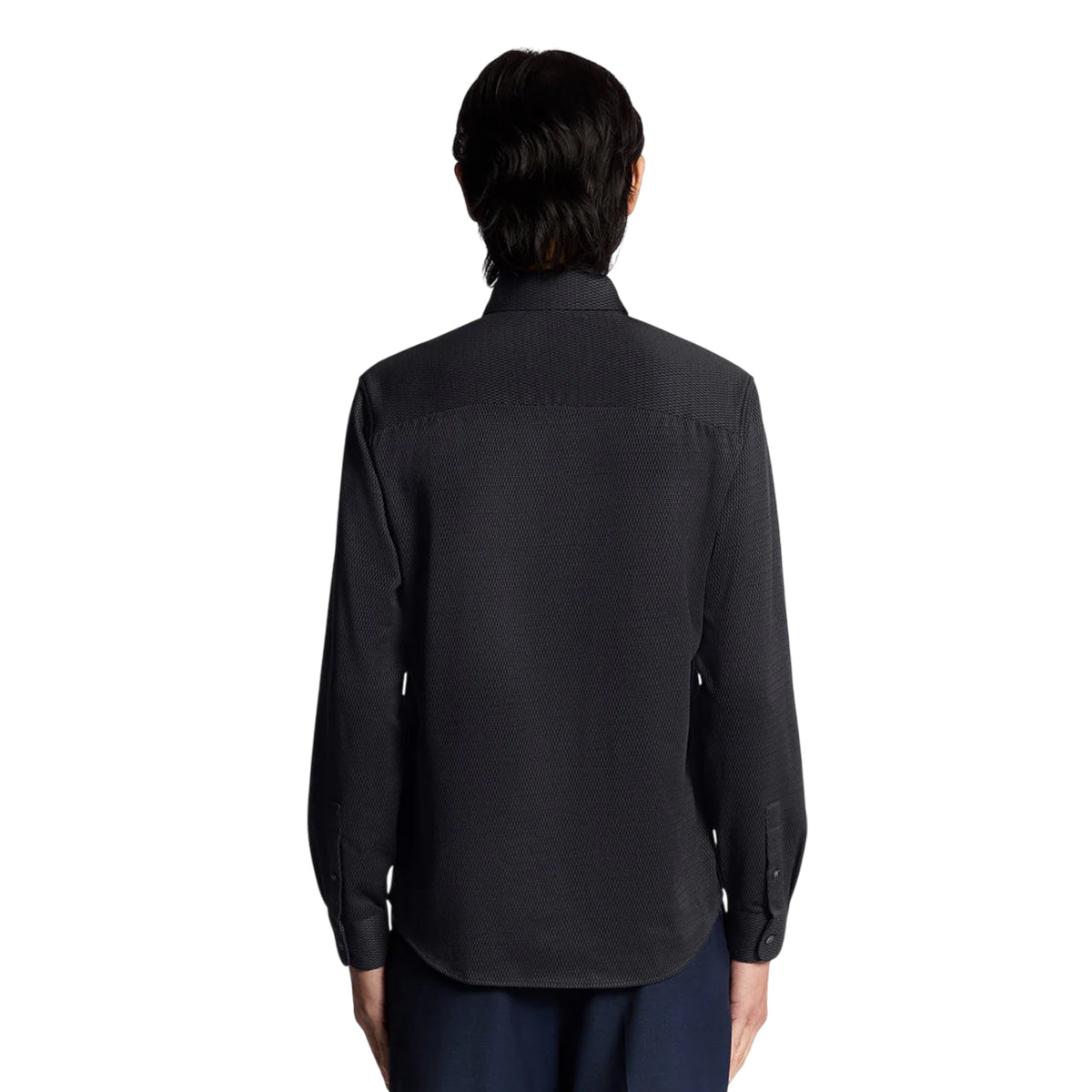 Lacquer - Back - Lyle & Scott Mens Two Tone Jacquard Shirt