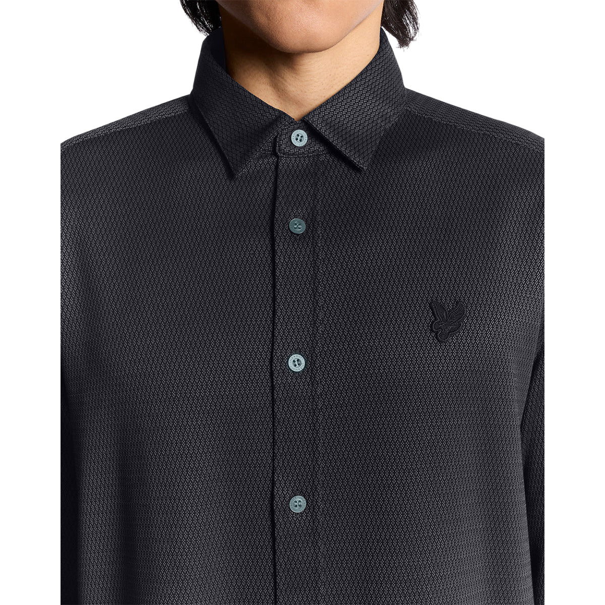 Lacquer - Side - Lyle & Scott Mens Two Tone Jacquard Shirt