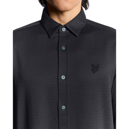 Lacquer - Side - Lyle & Scott Mens Two Tone Jacquard Shirt