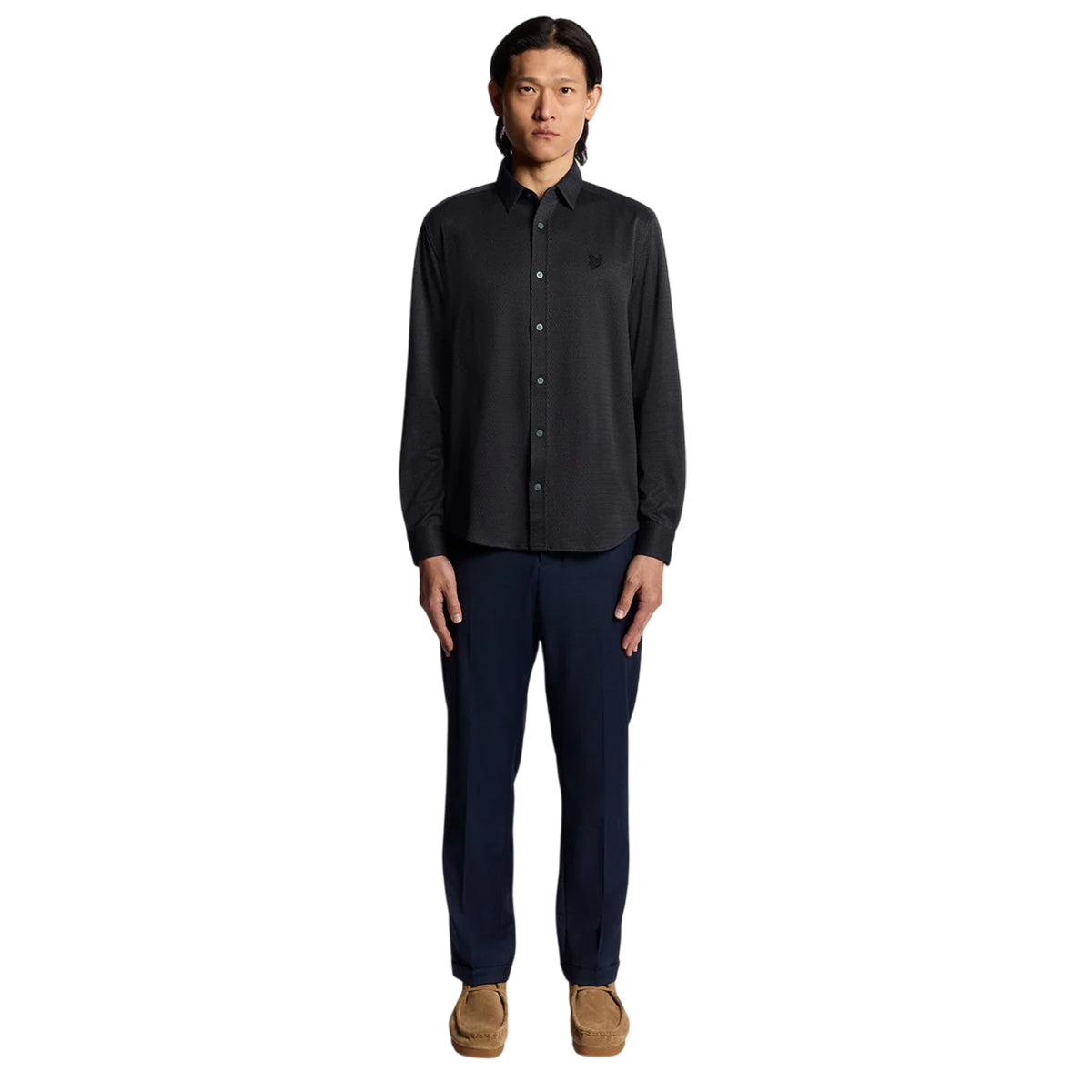 Lacquer - Pack Shot - Lyle & Scott Mens Two Tone Jacquard Shirt