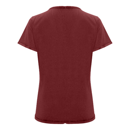 Garnet Red - Back - Roly Womens-Ladies Husky T-Shirt
