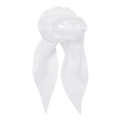 White - Front - Premier Womens-Ladies Chiffon Scarf