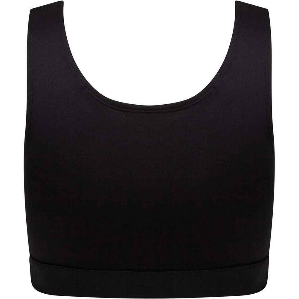 Black-Black - Back - Skinni Fit Womens-Ladies Fashion Crop Top