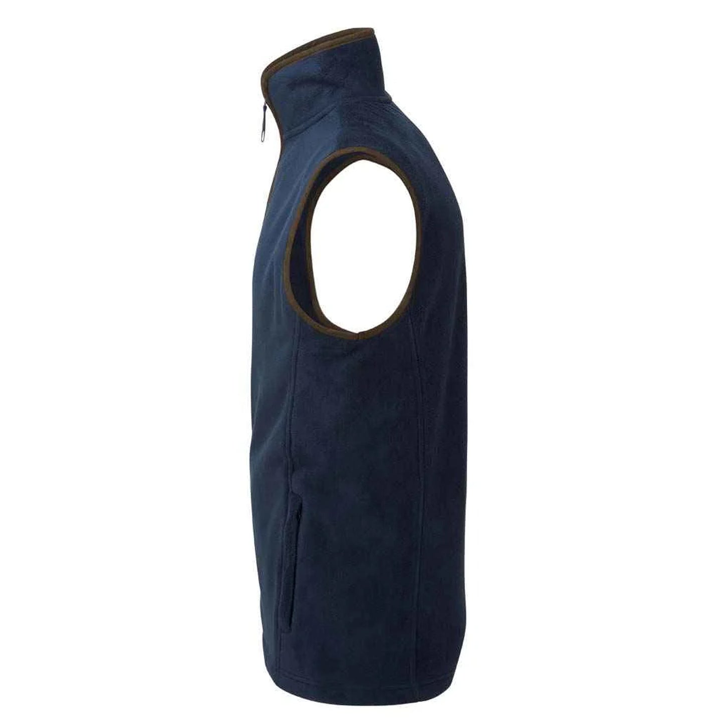 Navy-Brown - Side - Premier Mens Artisan Fleece Gilet