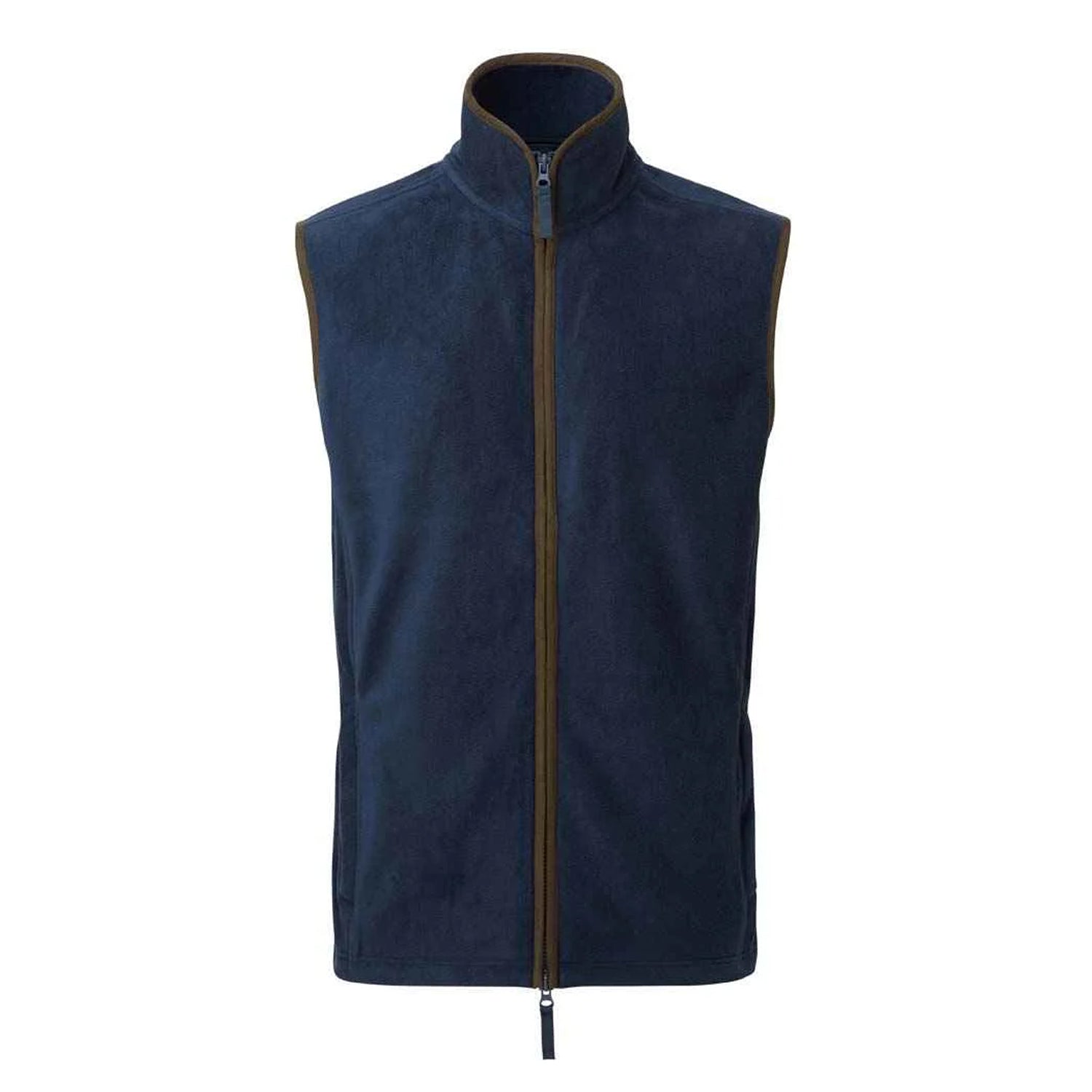 Navy-Brown - Front - Premier Mens Artisan Fleece Gilet