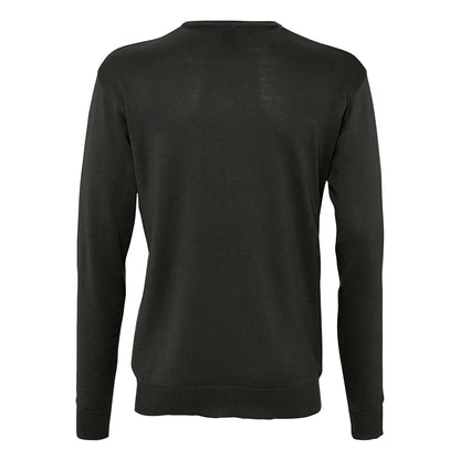 Black - Back - SOLS Mens Galaxy V Neck Jumper
