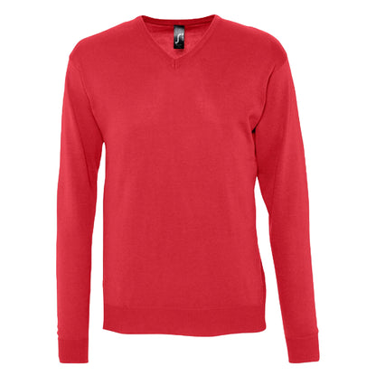 Red - Front - SOLS Mens Galaxy V Neck Jumper