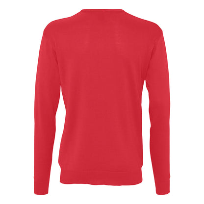 Red - Back - SOLS Mens Galaxy V Neck Jumper