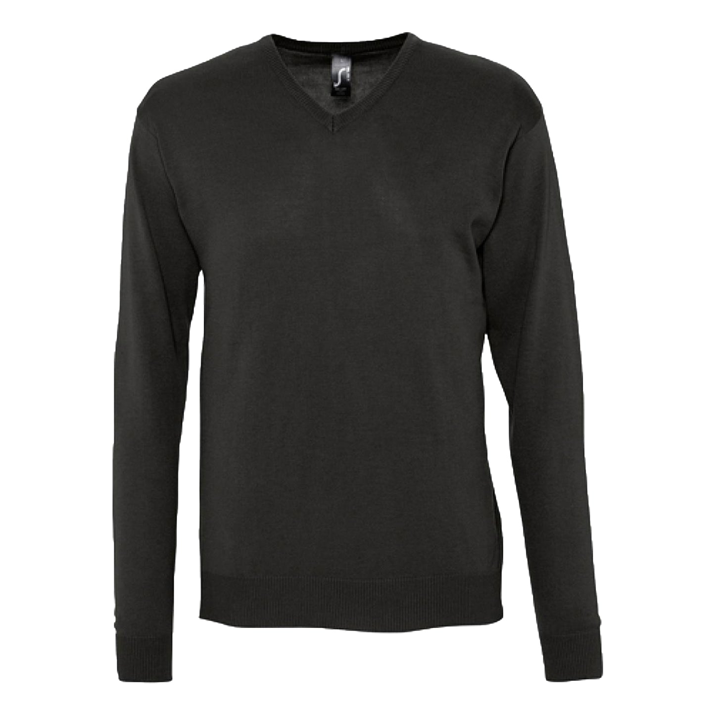 Black - Front - SOLS Mens Galaxy V Neck Jumper