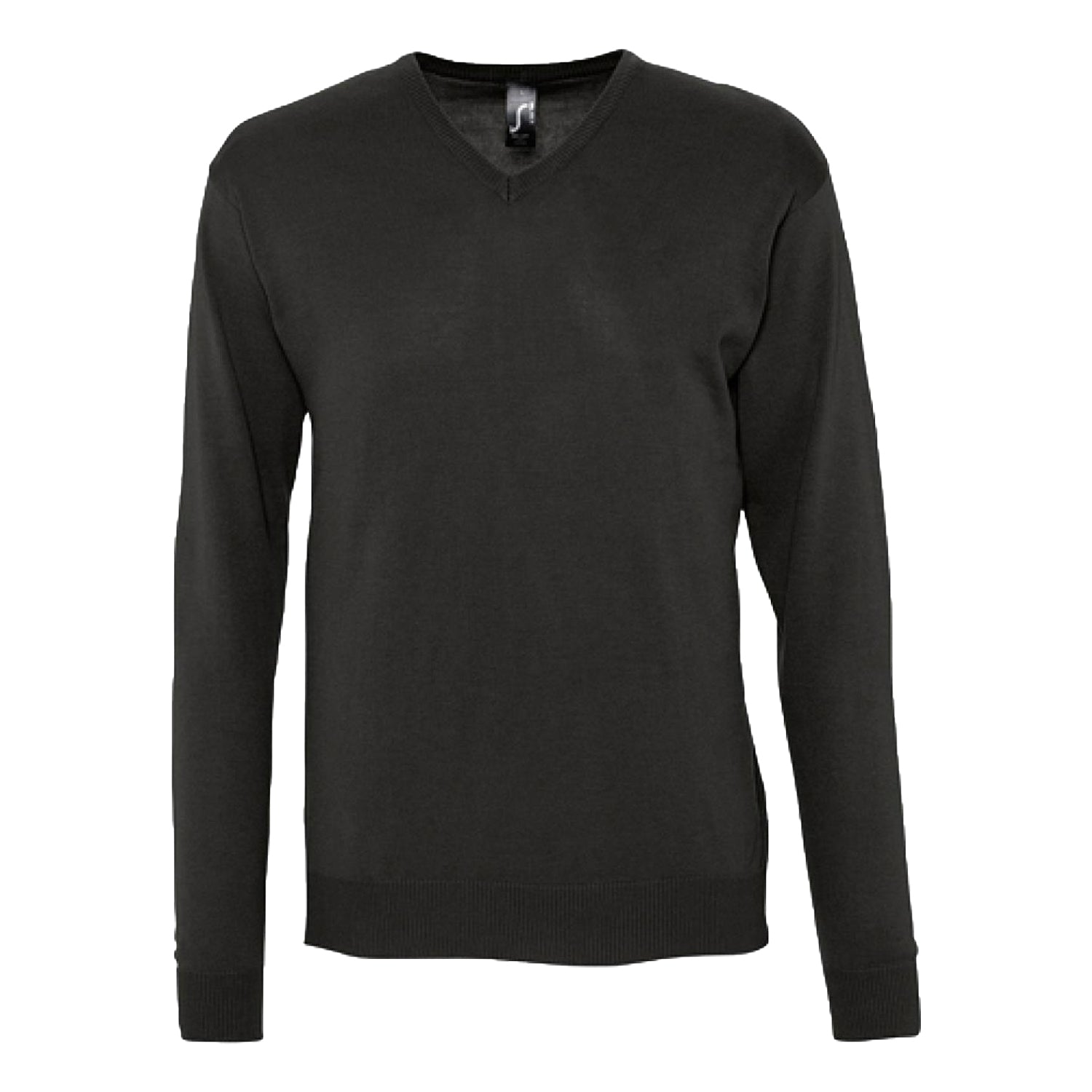 Black - Front - SOLS Mens Galaxy V Neck Jumper
