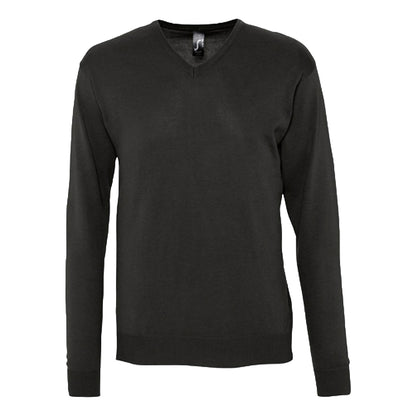 Black - Front - SOLS Mens Galaxy V Neck Jumper