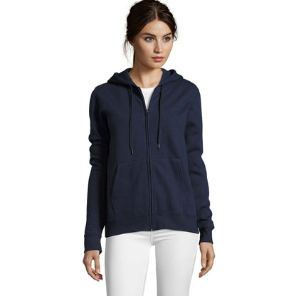 French Navy - Front - SOLS Womens-Ladies Seven Full Zip Hoodie