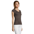 Dark Grey Solid - Side - SOLS Womens-Ladies Moon V Neck T-Shirt