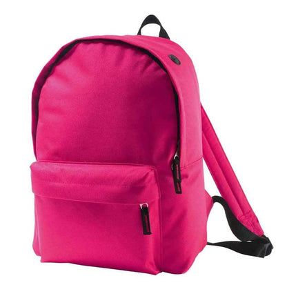 Fuchsia - Back - SOLS Rider Plain Backpack