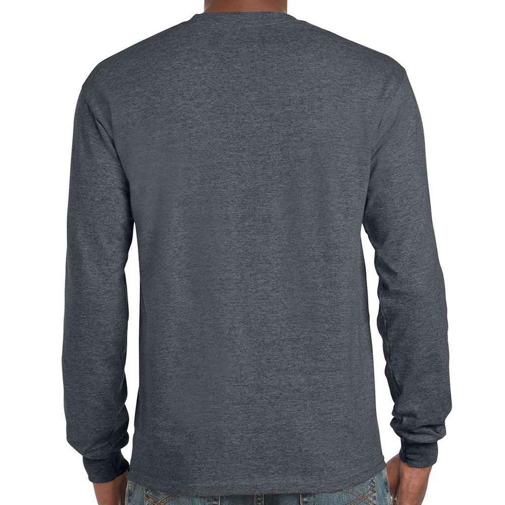 Dark Heather - Back - Gildan Unisex Adult Ultra Cotton Long-Sleeved T-Shirt