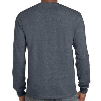Dark Heather - Back - Gildan Unisex Adult Ultra Cotton Long-Sleeved T-Shirt
