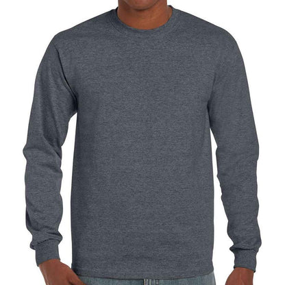 Dark Heather - Front - Gildan Unisex Adult Ultra Cotton Long-Sleeved T-Shirt