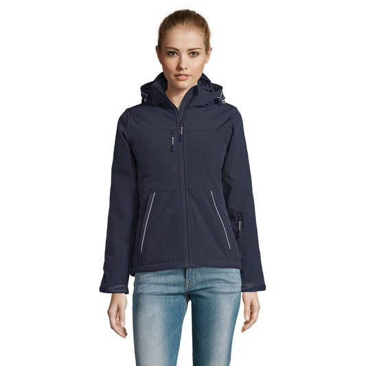 French Navy - Front - SOLS Womens-Ladies Rock Padded Soft Shell Jacket