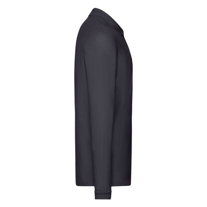 Deep Navy - Side - Fruit of the Loom Mens Premium Long-Sleeved Polo Shirt