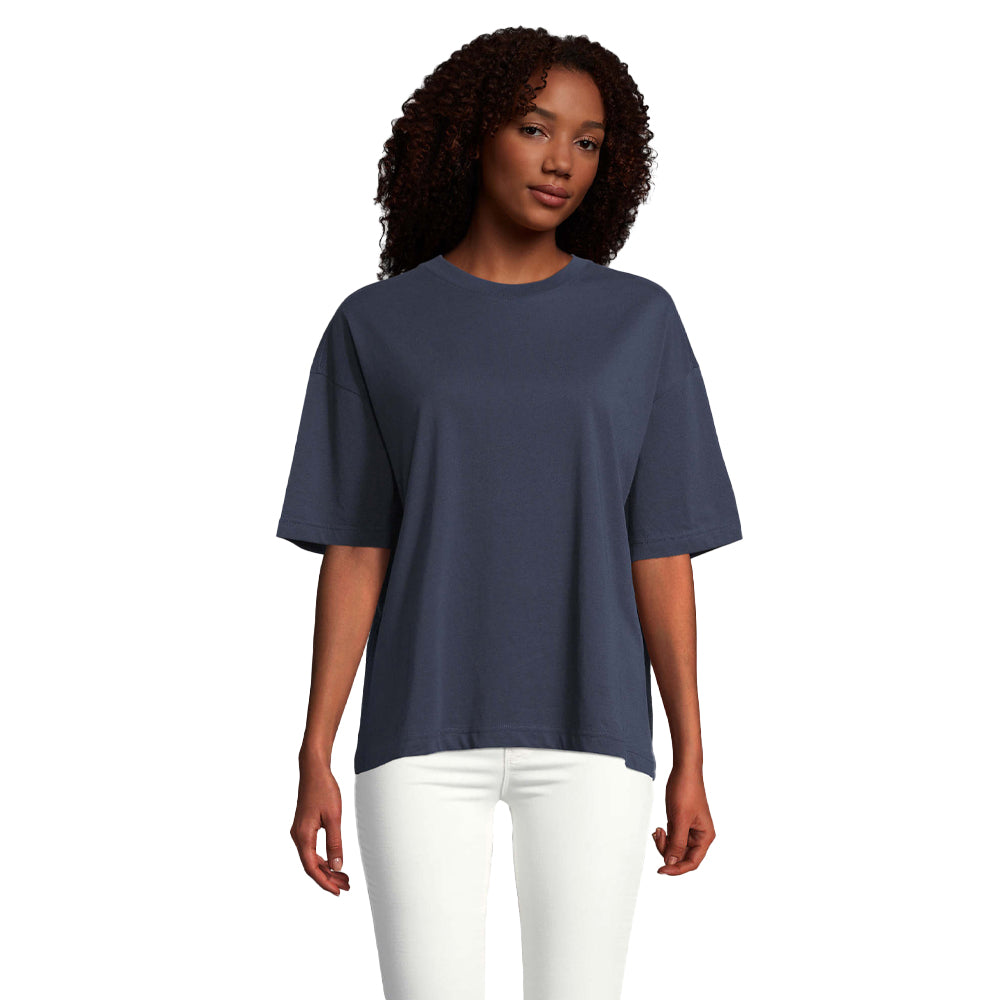 French Navy - Front - SOLS Womens-Ladies Boxy Oversized T-Shirt