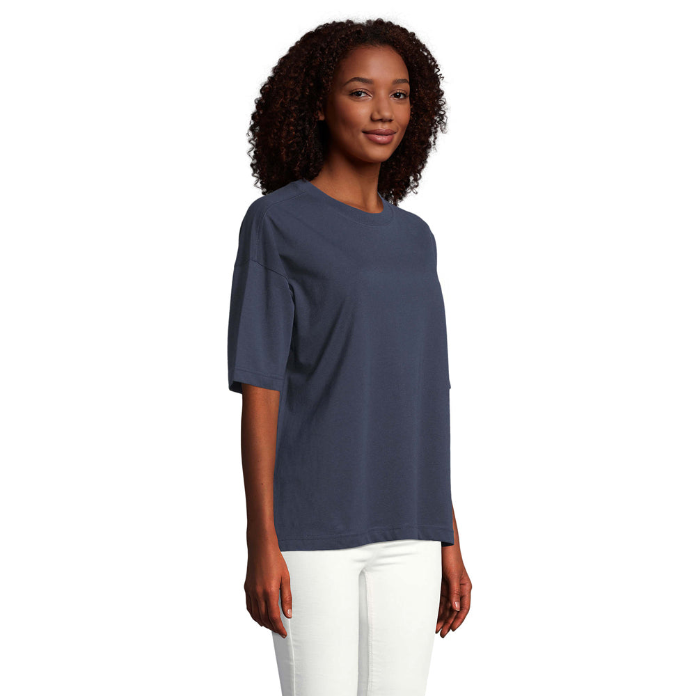 French Navy - Side - SOLS Womens-Ladies Boxy Oversized T-Shirt