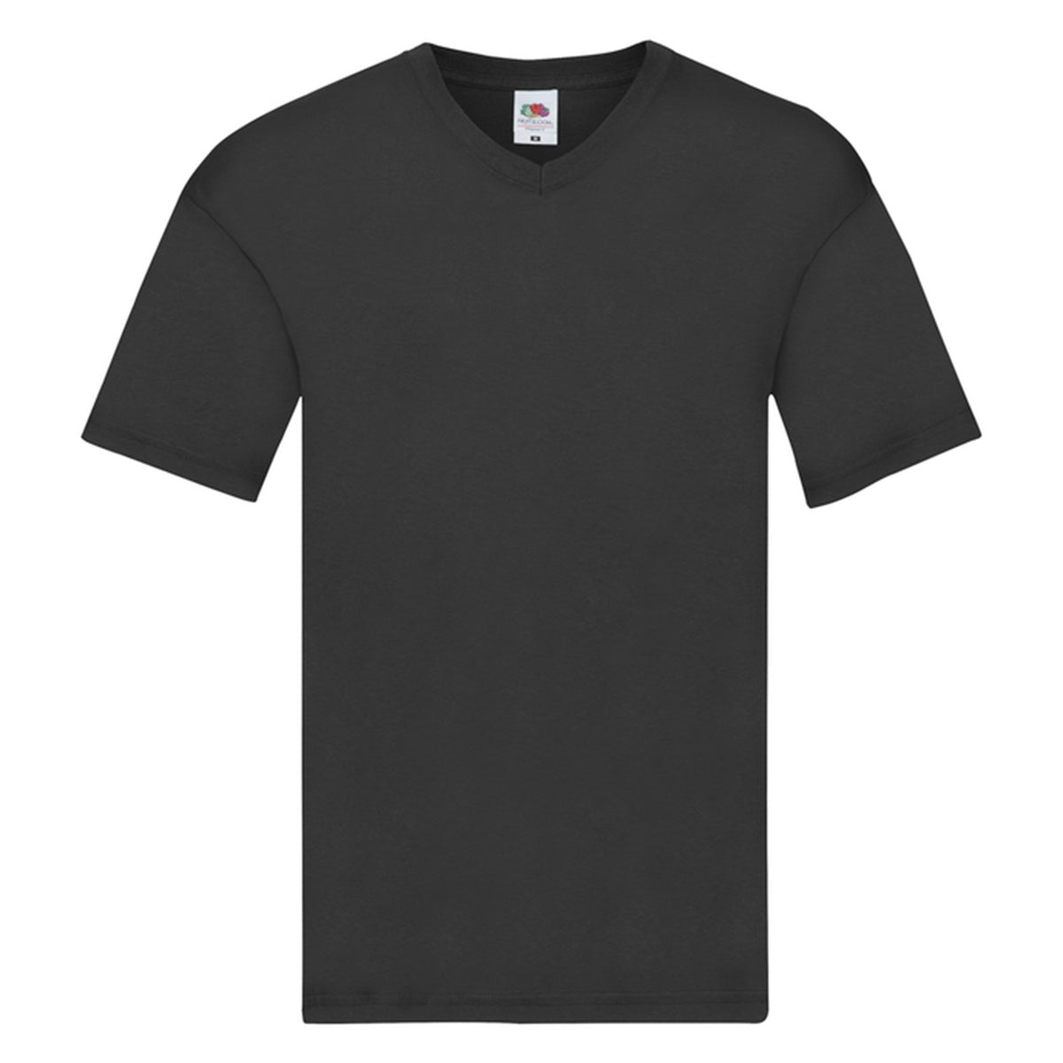 Black - Front - Fruit of the Loom Unisex Adult Original V Neck T-Shirt