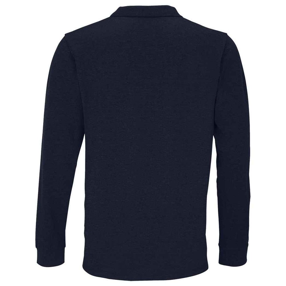 French Navy - Back - SOLS Unisex Adult Planet Long-Sleeved Polo Shirt