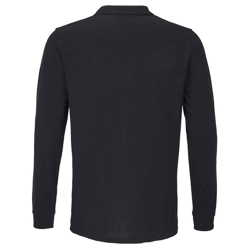 Black - Back - SOLS Unisex Adult Planet Long-Sleeved Polo Shirt