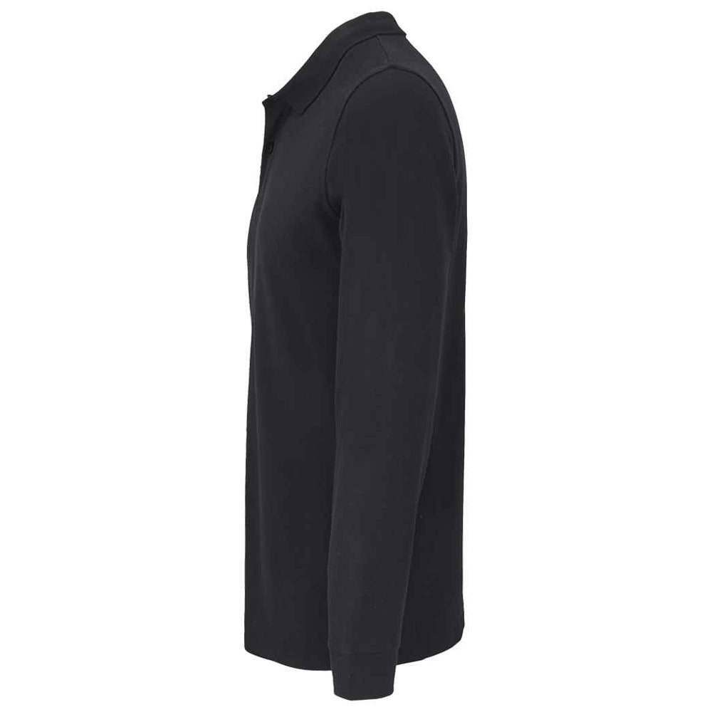 Black - Side - SOLS Unisex Adult Planet Long-Sleeved Polo Shirt