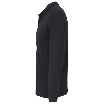 Black - Side - SOLS Unisex Adult Planet Long-Sleeved Polo Shirt