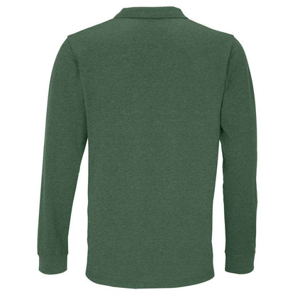 Bottle Green - Back - SOLS Unisex Adult Planet Long-Sleeved Polo Shirt