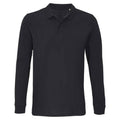 Black - Front - SOLS Unisex Adult Planet Long-Sleeved Polo Shirt
