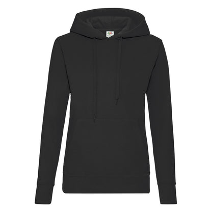Black - Front - Fruit of the Loom Womens-Ladies Classic Hoodie