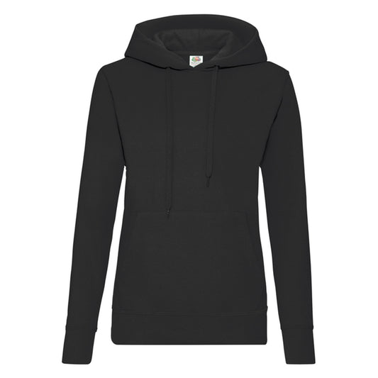 Black - Front - Fruit of the Loom Womens-Ladies Classic Hoodie